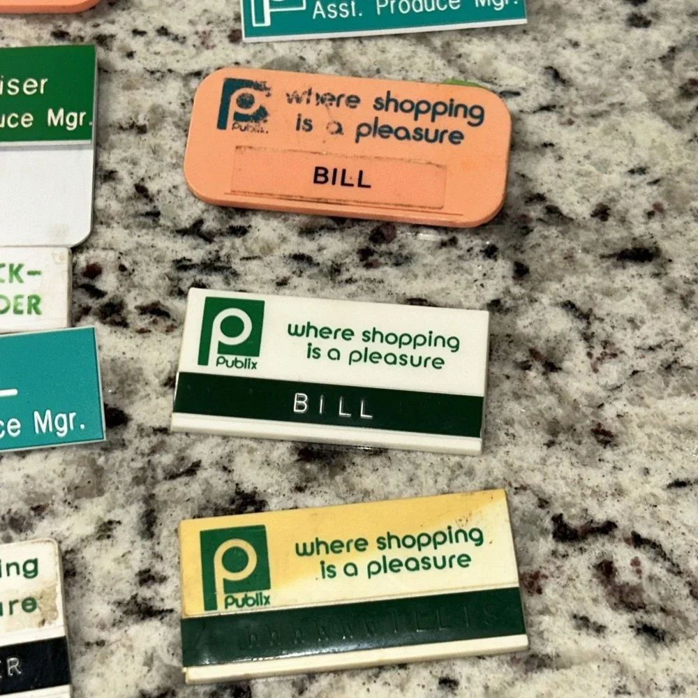 Vintage Publix Name‎ Tag Lot Of 15 70s-2000s Grocery Store Collectible D3